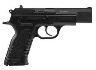SAR USA full-sized hammer-fired 9mm pistol, black.